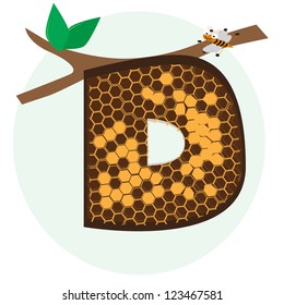 vector alphabetical of honeycomb D