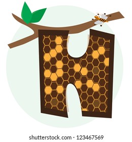 vector alphabetical of honeycomb H