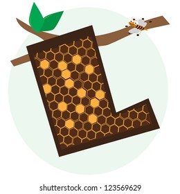 vector alphabetical of honeycomb L