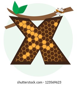 vector alphabetical of honeycomb X