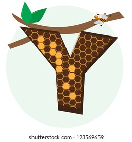 vector alphabetical of honeycomb Y