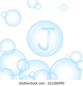 vector of alphabetical from soap bubble letter J