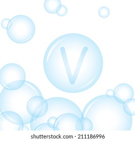 vector of alphabetical from soap bubble letter V