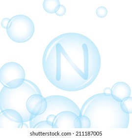 vector of alphabetical from soap bubble letter N