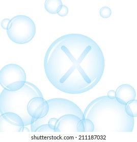 vector of alphabetical from soap bubble letter X