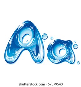 vector alphabetical water letter A
