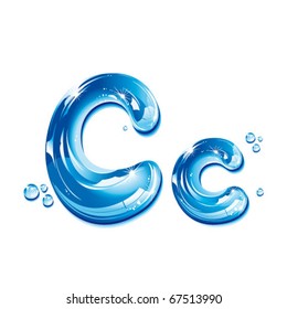 vector alphabetical water letter C