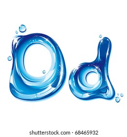vector alphabetical water letter D