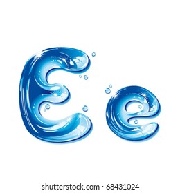 vector alphabetical water letter E