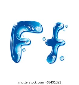 vector alphabetical water letter F