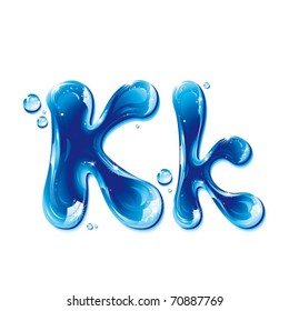 vector alphabetical water letter K