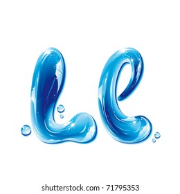 vector alphabetical water letter L