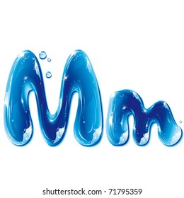 vector alphabetical water letter M
