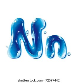 vector alphabetical water letter N
