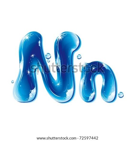 vector alphabetical water letter N Stock foto © 