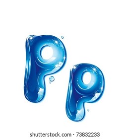 vector alphabetical water letter P