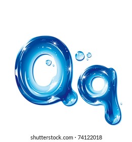 vector alphabetical water letter Q