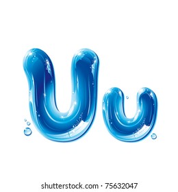 vector alphabetical water letter U