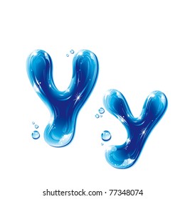 vector alphabetical water letter Y