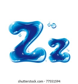 vector alphabetical water letter Z