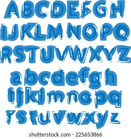 Vector alphabet.Letters of the alphabet written with a brush.