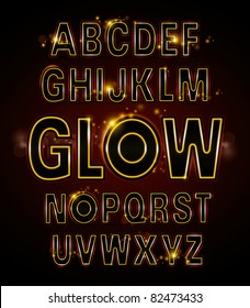 vector de alfabetos de neón brillante