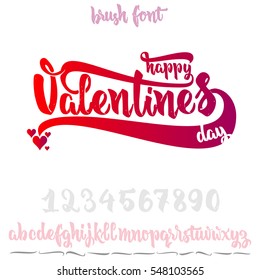 Vector Alphabet.Valentines Day Calligraphic font. Unique Custom Characters. Hand Lettering for Designs - logos, badges, postcards, posters, prints. Modern brush handwriting Typography.