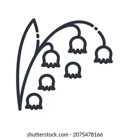 Vector alternative medicine line icon isolated on transparent background. May lily flower sign