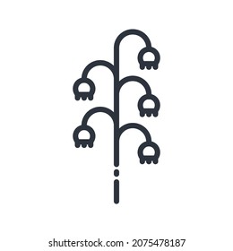 Vector alternative medicine line icon isolated on transparent background. May lily flower sign