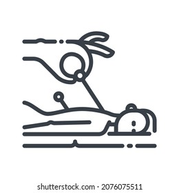 Vector alternative medicine line icon isolated on transparent background. Acupuncture treatment sign