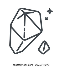 Icono de línea de medicina alternativa vectorial aislado en fondo transparente. Signo conceptual de la terapia cristalina