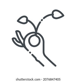 Vector alternative medicine line icon isolated on transparent background. Herbal medicine conceptual sign