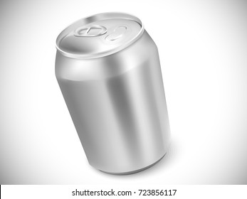 Vector  aluminum beverage drink soda can with high degree sight