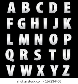 vector aluminum emboss alphabet 