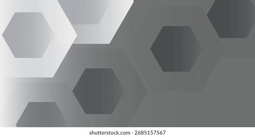 Folha cinza de alumínio vetorial com reflexão. Platina e titânio arte hexágono moderna