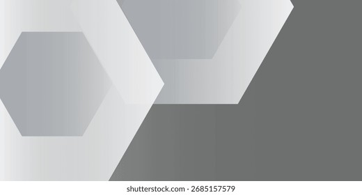 Folha cinza de alumínio vetorial com reflexão. Platina e titânio arte hexágono moderna