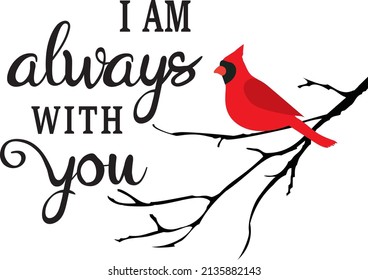 Vector I am always with you, cardinal bird. 