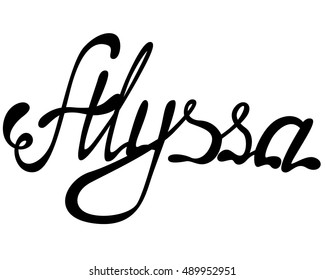 Vector Alyssa name lettering