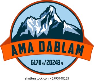 Vector Ama Dablam Mountain Logo Label