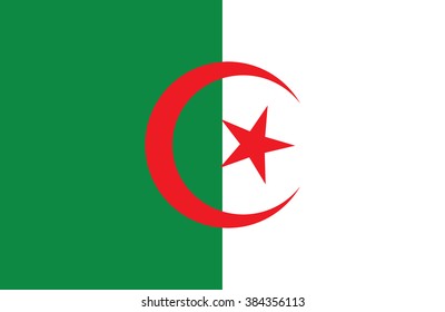 Vector of amazing Algerian flag.