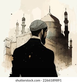 Vector amazing architecture design of muslim mosque ramadan 2