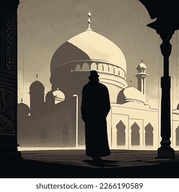 Vector amazing architecture design of muslim mosque ramadan 3
