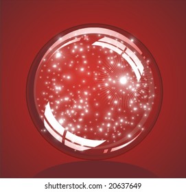 VECTOR amazing cristal snow globe with lights reflection