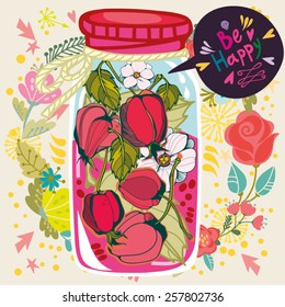 Vector amazing illustration. Nice greeting card, lovely template for valentine card and wedding.