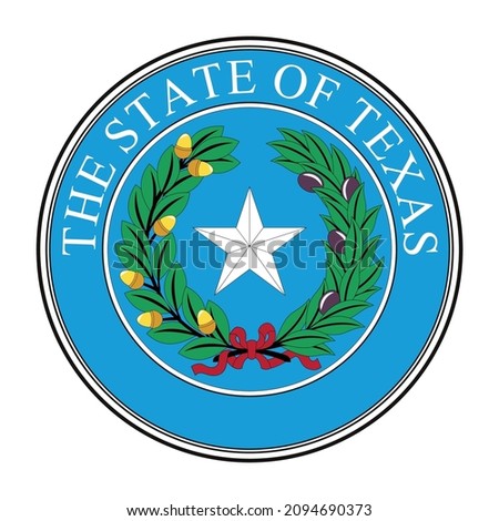 Vector of amazing Texas state seal.