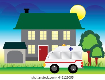 Vector of ambulance car design