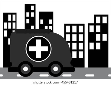 Vector of ambulance car design