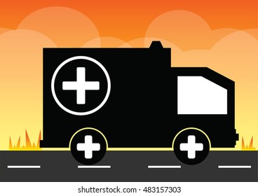 Vector of ambulance car design