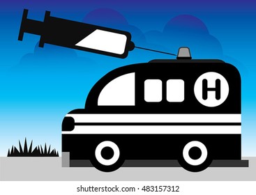 Vector of ambulance car design