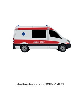 Vector ambulance car. Flat vector illustration